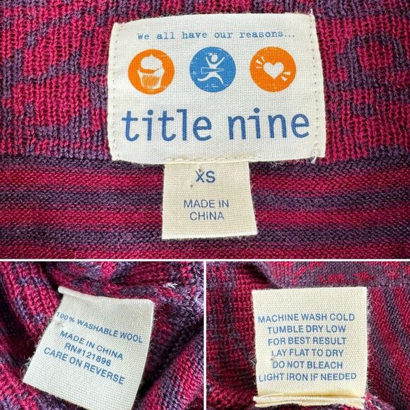 Title Nine Washable Wool Pullover Sweater Size XS 1/4 Zip Up Purple Pink - Picture 12 of 12